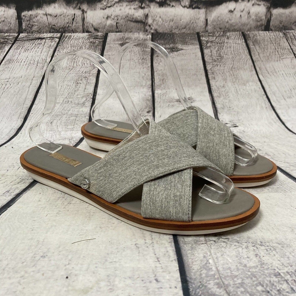 Louise et Cie Adalla Gray Crossover Flat Open Toe Sandals Size 9M